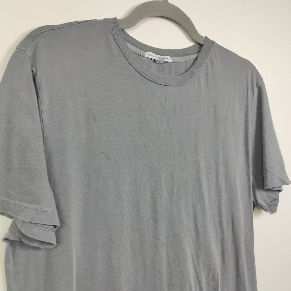 James Perse T-Shirt Mens 2 Medium Grey Hawaii Graphic Crew Neck Combed Cotton - Picture 3 of 10